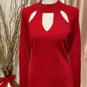 INC Red Key Hole Sweater Top